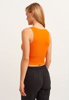 Bayan Turuncu V Yaka Crop Atlet