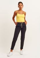 Bayan Sarı İnce Askılı Seamless Crop Top