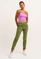 Bayan Mor İnce Askılı Seamless Crop Top