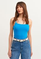 Bayan Mavi Askı Detaylı Tank Top