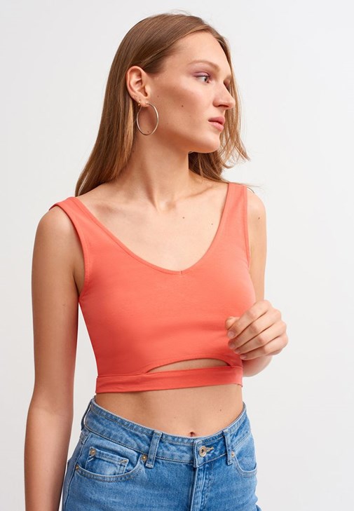 Pembe Cut-Out Detaylı Crop Atlet