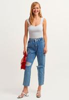 Bayan Gri Pamuklu Kalın Askılı Atlet