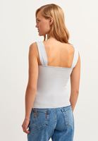 Bayan Gri Pamuklu Kalın Askılı Atlet