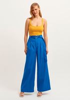 Bayan Mavi Wide-Leg Pantolon