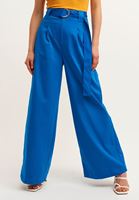 Bayan Mavi Wide-Leg Pantolon
