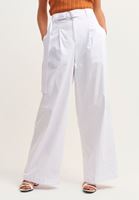 Bayan Beyaz Wide-Leg Pantolon