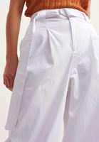 Bayan Beyaz Wide-Leg Pantolon