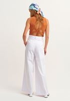 Bayan Beyaz Wide-Leg Pantolon