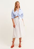 Bayan Beyaz Pamuklu Midi Etek