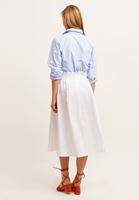 Bayan Beyaz Pamuklu Midi Etek