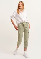 Bayan Yeşil Pamuklu Kargo Jogger Pantolon