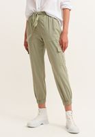 Bayan Yeşil Pamuklu Kargo Jogger Pantolon