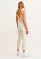 Bayan Krem Pamuklu Kargo Jogger Pantolon