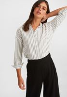 Bayan Çok Renkli Pamuklu ve Çizgili Casual Gömlek