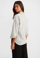 Bayan Çok Renkli Pamuklu ve Çizgili Casual Gömlek