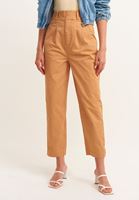 Bayan Kahverengi Ultra Yüksek Bel Pamuklu Pantolon