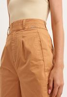 Bayan Kahverengi Ultra Yüksek Bel Pamuklu Pantolon