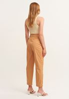 Bayan Kahverengi Ultra Yüksek Bel Pamuklu Pantolon