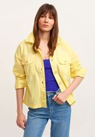 Bayan Sarı Pamuklu Gömlek Ceket