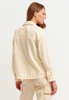 Bayan Bej Pamuklu Gömlek Ceket