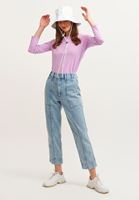 Bayan Mor Pamuklu ve Uzun Kollu Tişört