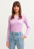 Bayan Mor Pamuklu ve Uzun Kollu Tişört