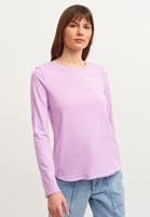 Bayan Mor Pamuklu ve Uzun Kollu Tişört