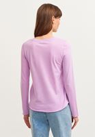 Bayan Mor Pamuklu ve Uzun Kollu Tişört