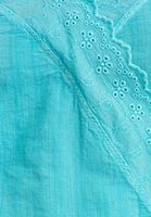 Bayan Mavi Dantel Detaylı Kruvaze Yaka Atlet