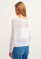 Bayan Beyaz Bot Yaka Ajurlu Kazak