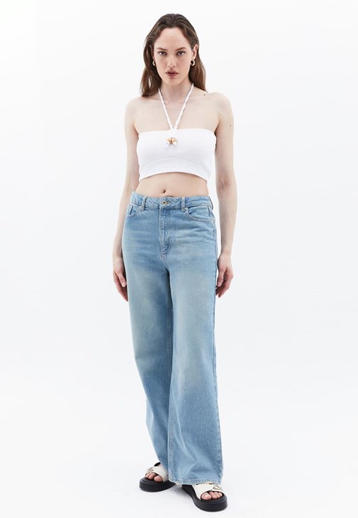 Straplez Tank ve Kruvaze Midi Etek Kombini 