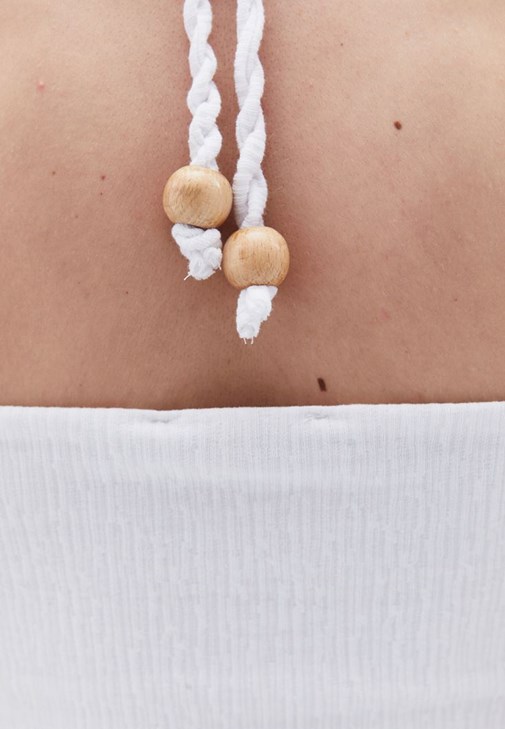 Straplez Tank ve Kruvaze Midi Etek Kombini 