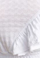 Women White Frilly V-Neck Blouse