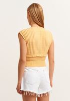 Bayan Sarı Gipeli V-Neck Tank