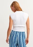 Bayan Beyaz Gipeli V-Neck Tank