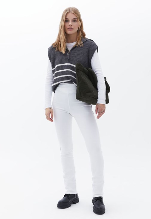 Nakışlı Slim-Fit Pantolon ve Gömlek Kombini