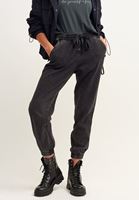 Bayan Siyah Pamuklu Denim Jogger Pantolon