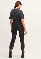 Bayan Siyah Pamuklu Denim Jogger Pantolon