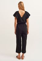 Bayan Siyah Kruvaze Culotte Tulum