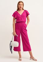 Bayan Mor Kruvaze Culotte Tulum