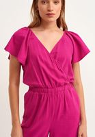 Bayan Mor Kruvaze Culotte Tulum