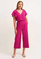 Bayan Mor Kruvaze Culotte Tulum