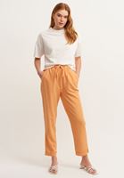 Women Orange Casual Soft Textured Trousers