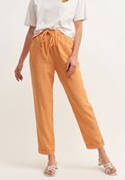 Women Orange Casual Soft Textured Trousers