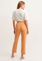 Women Orange Casual Soft Textured Trousers