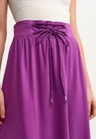 Bayan Mor Lace-Up Detaylı Yırtmaçlı Etek