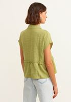 Bayan Yeşil Fırfır Detaylı Oversize Gömlek