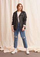 Women Blue Mom-Fit Jean Trousers