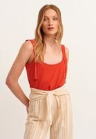 Bayan Kiremit Yumuşak Dokulu Askılı Atlet