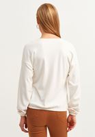 Bayan Krem Uzun Kollu Kruvaze Bluz